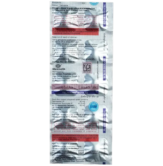 telmikind beta 50mg tablet 10's